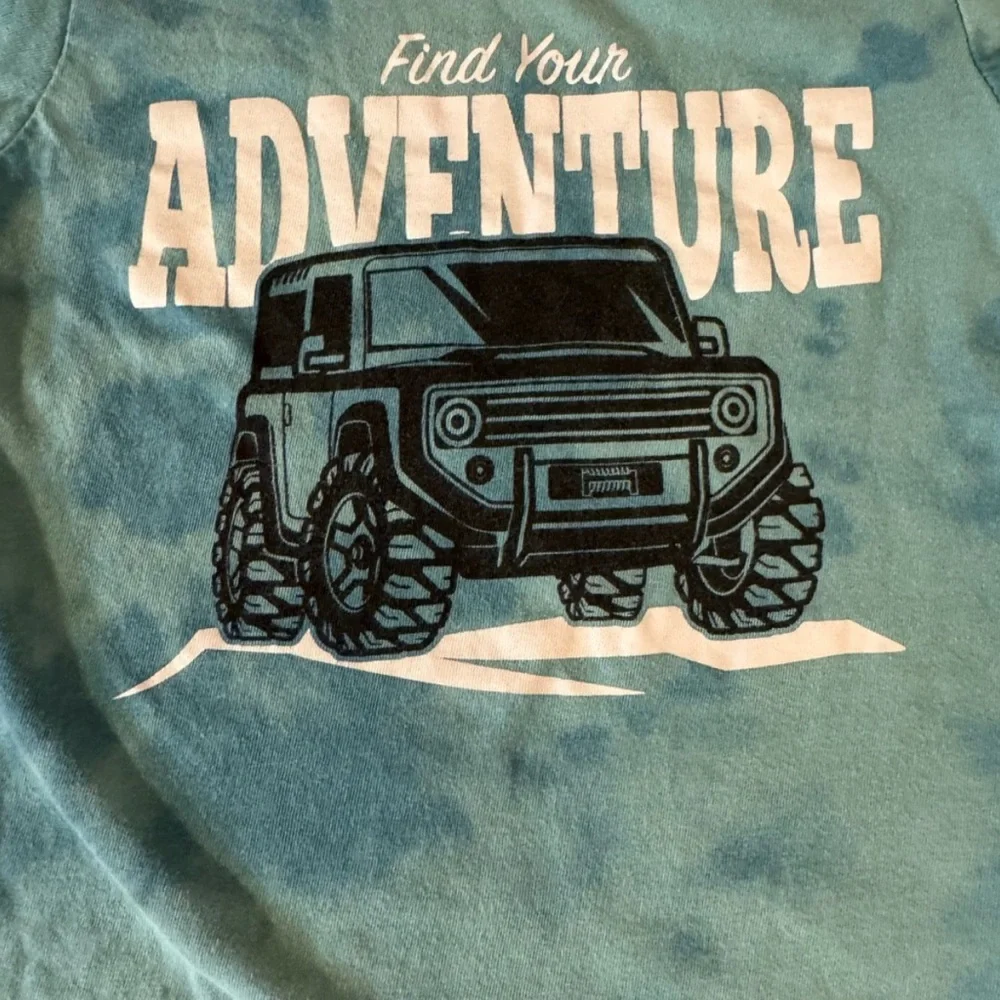 Blue Tie Dye Fun Truck Adventure Graphic Toddler Short Sleeve Tee 3T